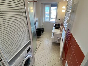 Shower, hair dryer - Romantica Suite modern apartment in Verbania Intra (Verbania)