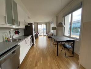 Fridge, oven, stovetop, dishwasher