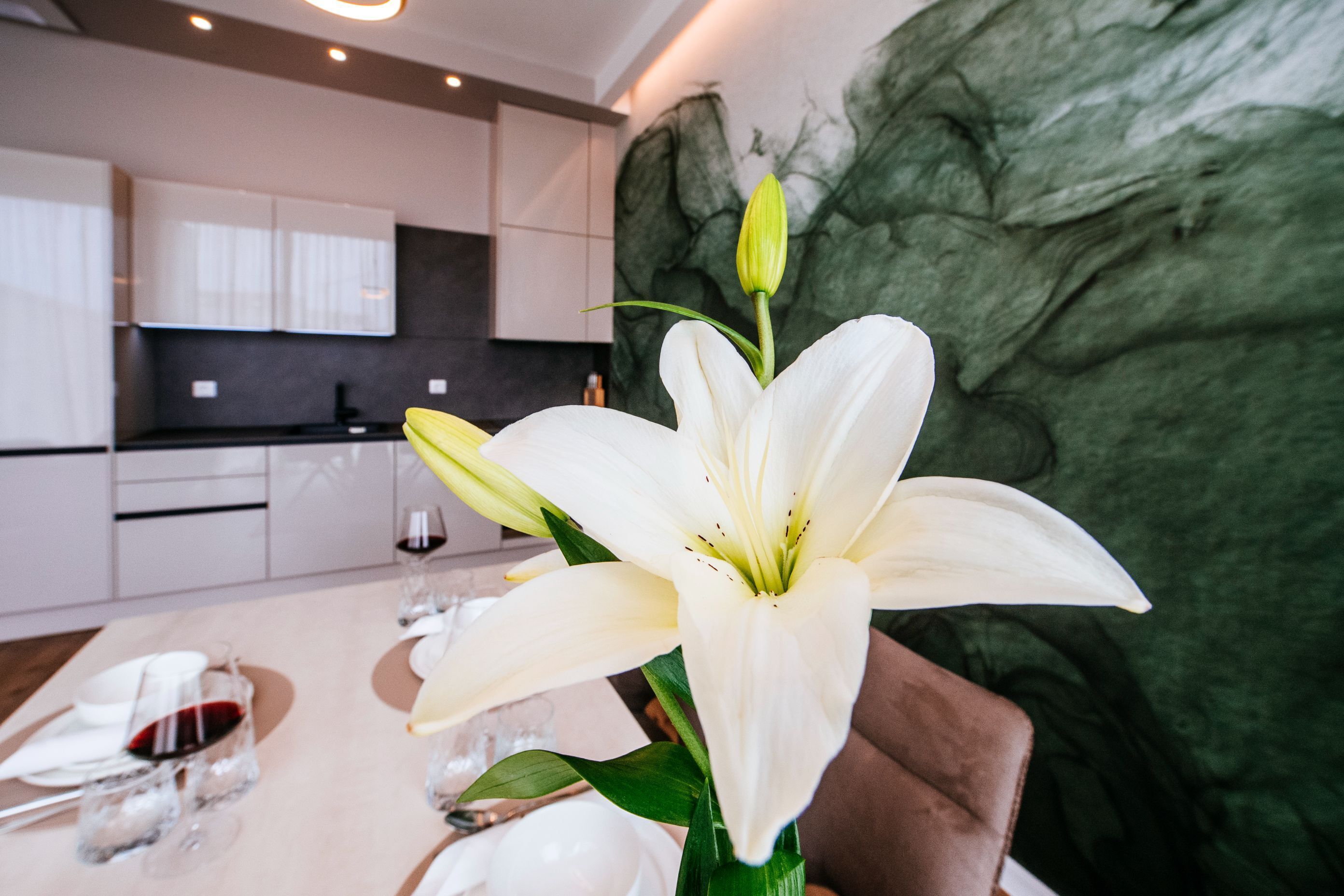 Apartamento exclusivo, 2 quartos, acesso à piscina, vista para o jardim | Cozinha privada | Geladeira, fogão, cooktop, lava-louças