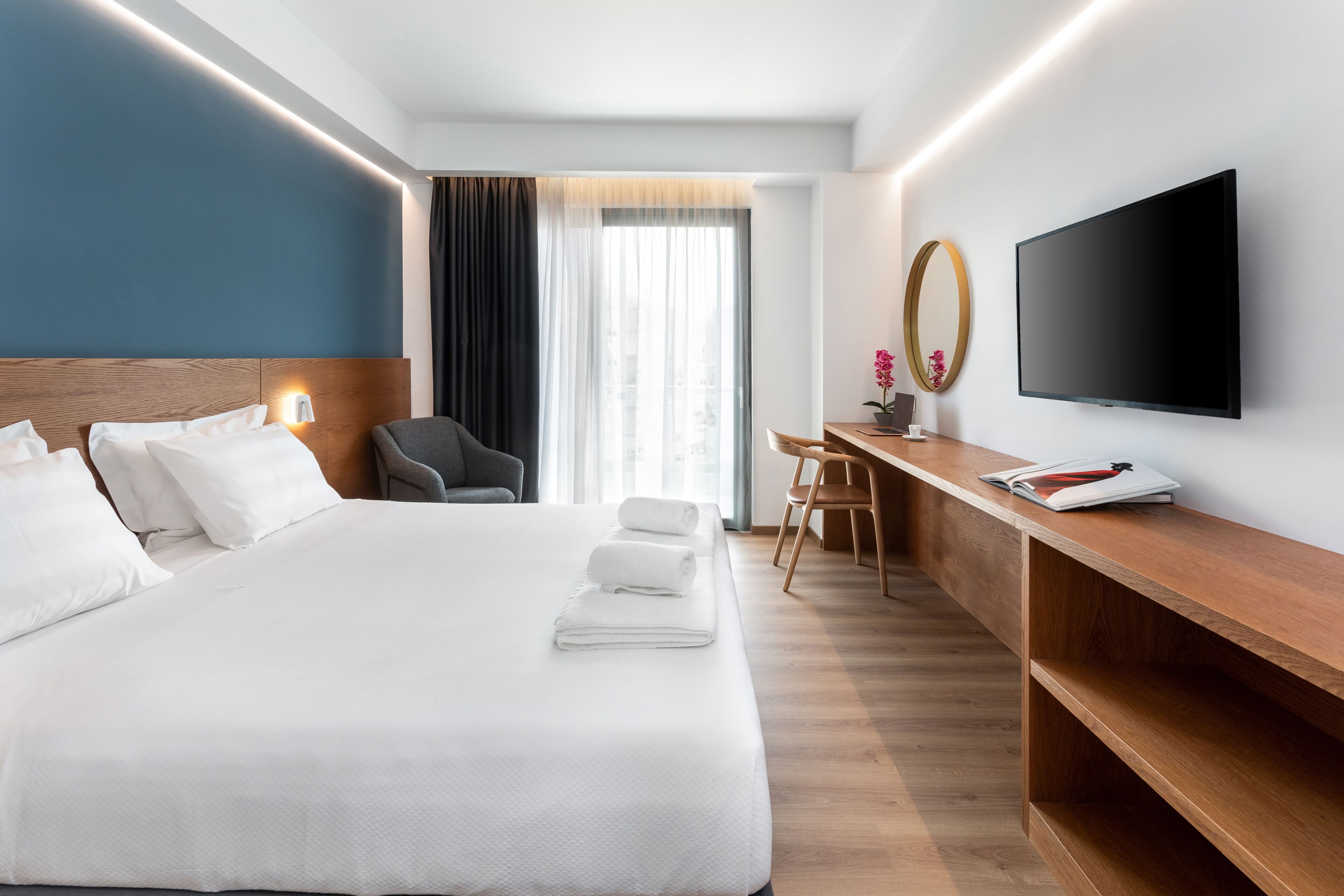 Chambre Supérieure Double ou avec lits jumeaux, vue ville | Draps en coton égyptien, literie de qualité supérieure