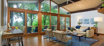 Retro Metro Deck House | MCM Gem with Hot Tub & Spectacular Views!