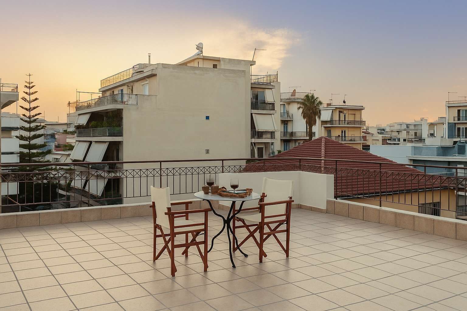 Terrace view and sitting area