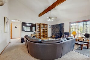 TV, foosball, table tennis - Dog-Friendly Home w/Deck, Gas Grill, Private Hot Tub, Free WiFi, & Shared Pools (Sunriver)