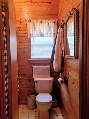 Ensemble douche/baignoire, sèche-cheveux, serviettes fournies, savon
