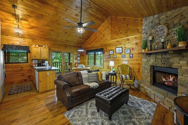 TV, fireplace, offices