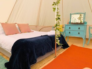 Cabin, Multiple Beds | 2 bedrooms, bed sheets - Private Glamping in a Vintage Caravan & Bell Tent (Morpeth)