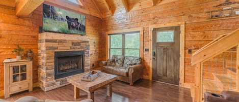 Smart TV, lareira, videogames