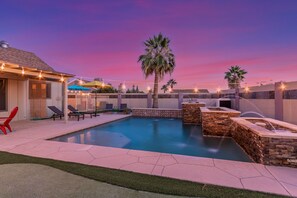 Outdoor pool, a heated pool
