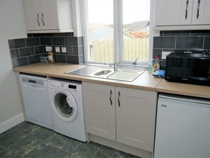 Fridge, microwave, dishwasher, ice maker