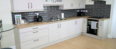 Fridge, microwave, dishwasher, ice maker