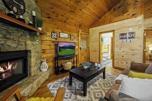 TV, fireplace, offices