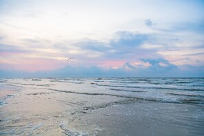 On the beach, beach towels