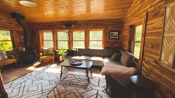 Smart TV, fireplace, video games, DVD player