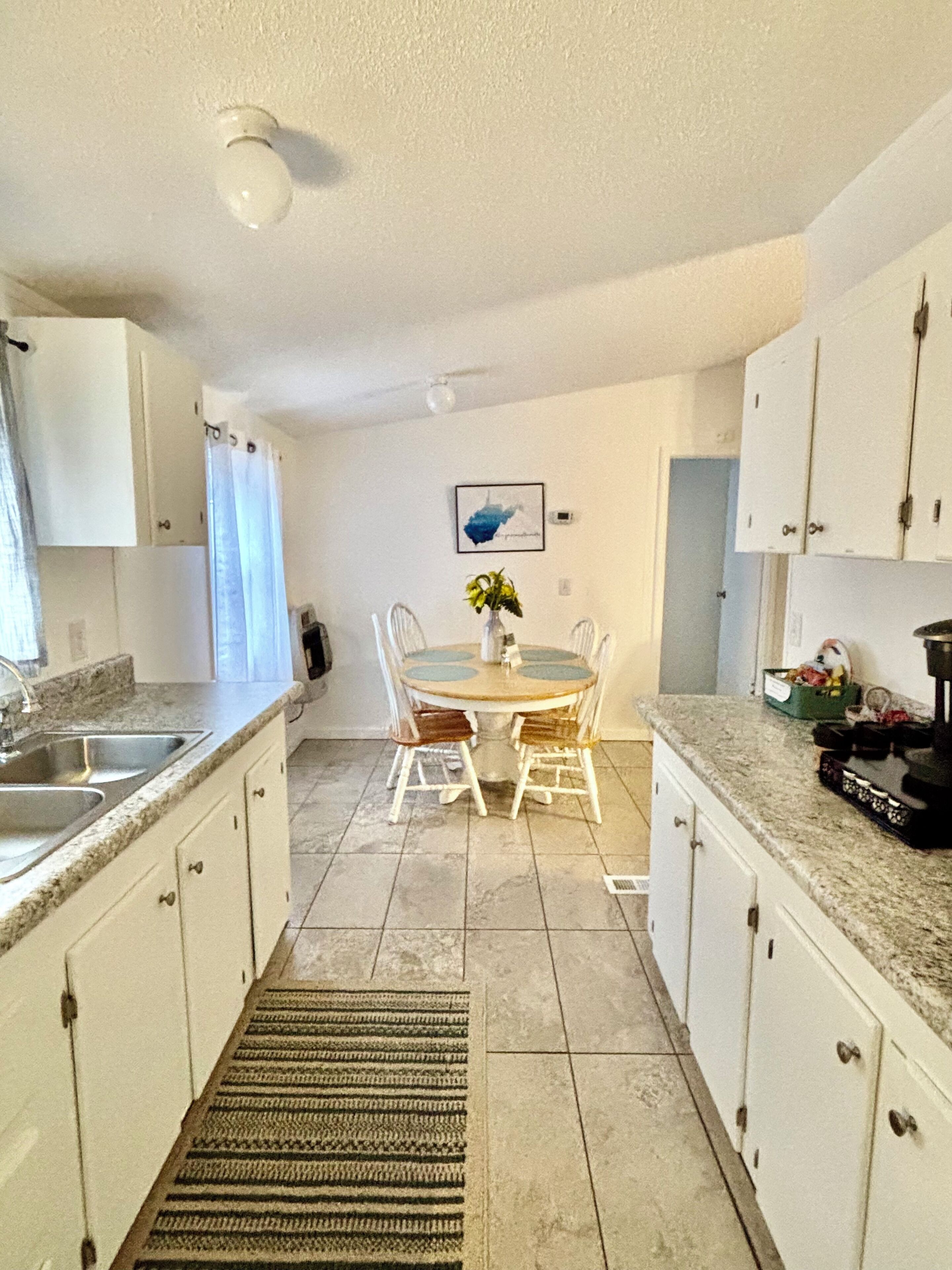 Fridge, microwave, coffee/tea maker, electric kettle