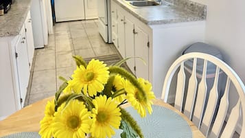 Fridge, microwave, coffee/tea maker, electric kettle
