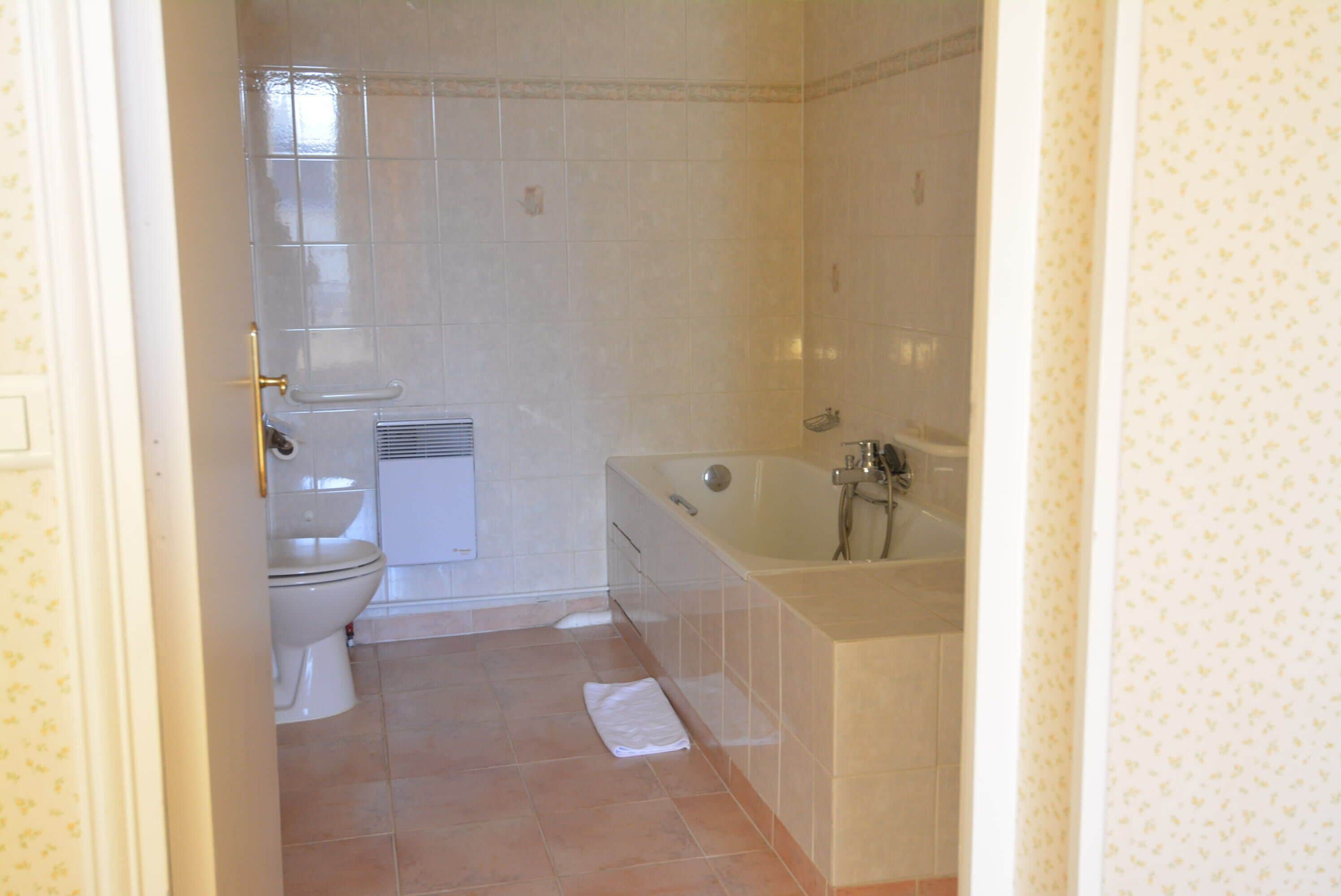 double room with private bathtub and wc | bathroom | towels