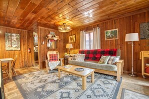 Älytelevisio, takka, kirjoja, tulostin