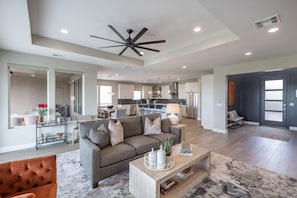 TV, fireplace, books - Luxe 5BR on Hole 1 w/ Private Pool & Hot Tub (St. George)