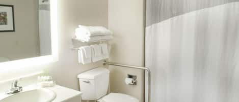 Hair dryer, towels