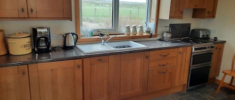 Fridge, microwave, dishwasher, high chair