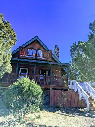 Pet-Friendly [no fee!] A-Frame Cabin w/ Double-decker Mountain View & Hot Tub