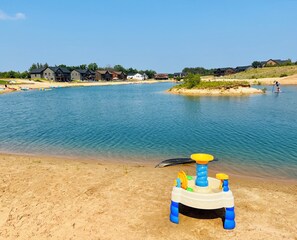 Beach nearby, sun loungers