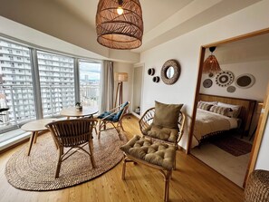 Apartment (2501) | Living room | 50-inch LCD TV with digital channels, TV - AMS tower (Sapporo)