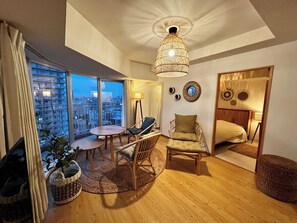 Apartment (2501) | Living room | 50-inch LCD TV with digital channels, TV - AMS tower (Sapporo)