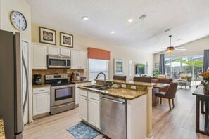 Fridge, microwave, stovetop, dishwasher