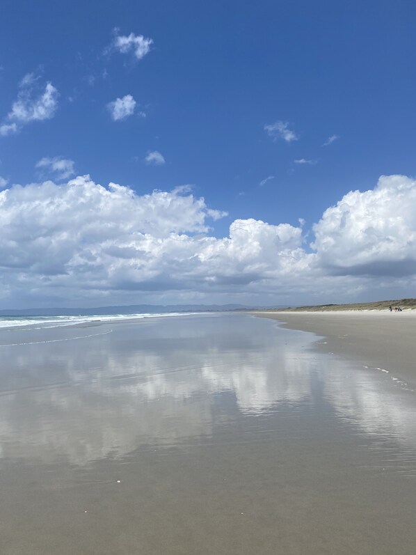 Beach nearby, sun-loungers