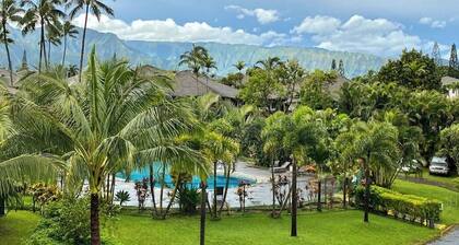 Ocean & mountain view home in amazing setting with pool - walk to Anini Beach