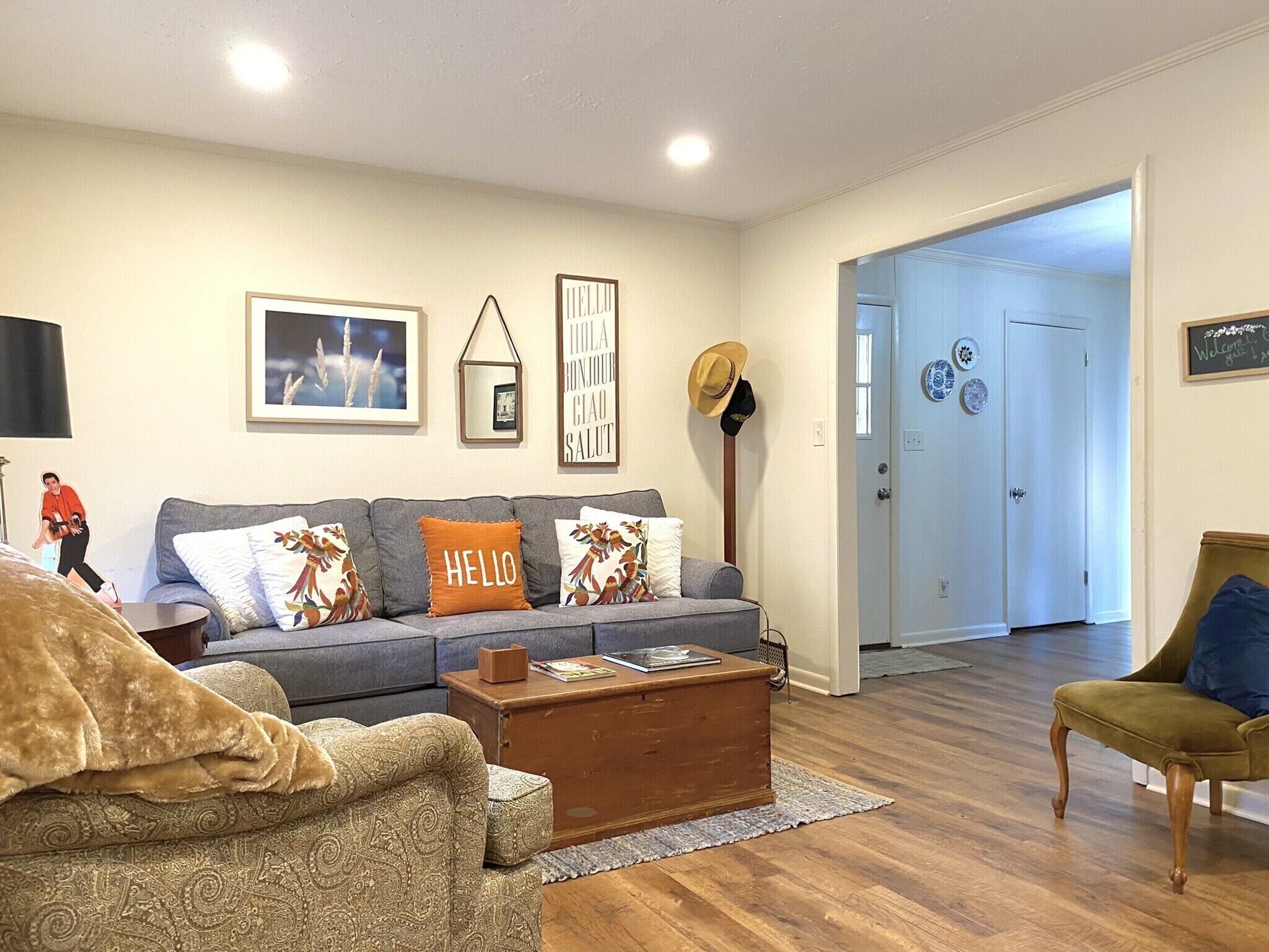 #1 Stay on Elvis Presley Drive <br>1 mi to I 22, near aquatic ctr, downtown, arena.