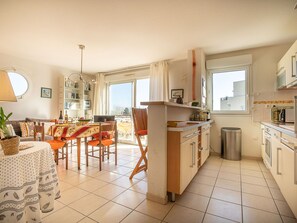 Microwave, oven, toaster, high chair