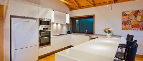 Fridge, microwave, stovetop, dishwasher