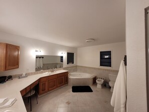 Combined shower/bathtub, hair dryer, bidet, towels - The Hatch House (Steinhatchee)