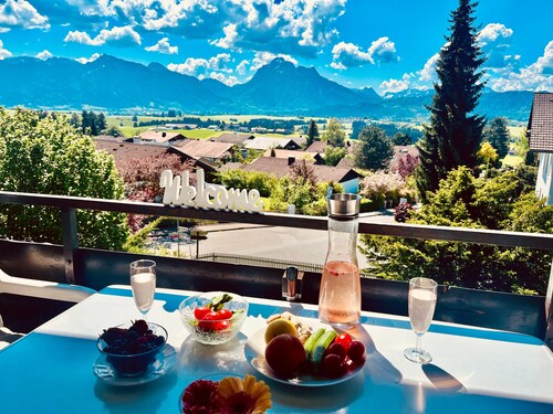 Appartement "Neuschwanstein-blick" avec vue sur le lac, jardin partagé et Wi-Fi