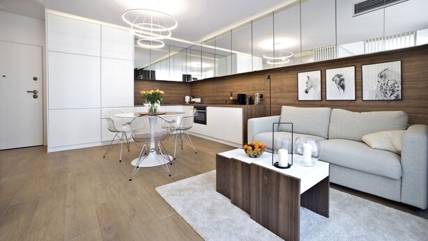 Deluxe Apartment | Living room | Smart TV - P&O Apartments Ogrodowa (Warsaw)