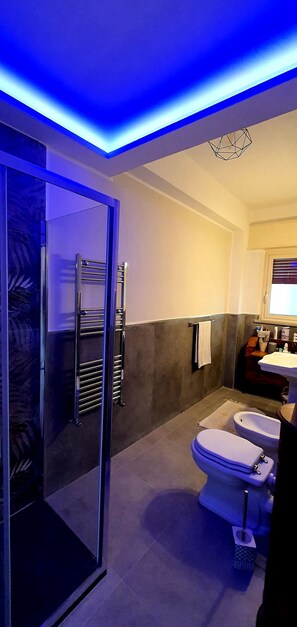 Shower, hair dryer, bidet, towels - Rosa Apartament (Palermo)
