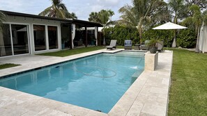 Outdoor pool, a heated pool