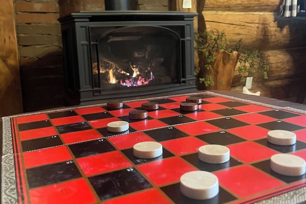 Checkers by the fire 🔥