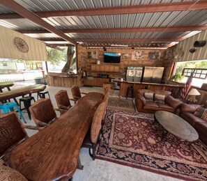 Dining - Haggville Hacienda - Private Riverfront @Vacation Frio River - Pool (Concan)