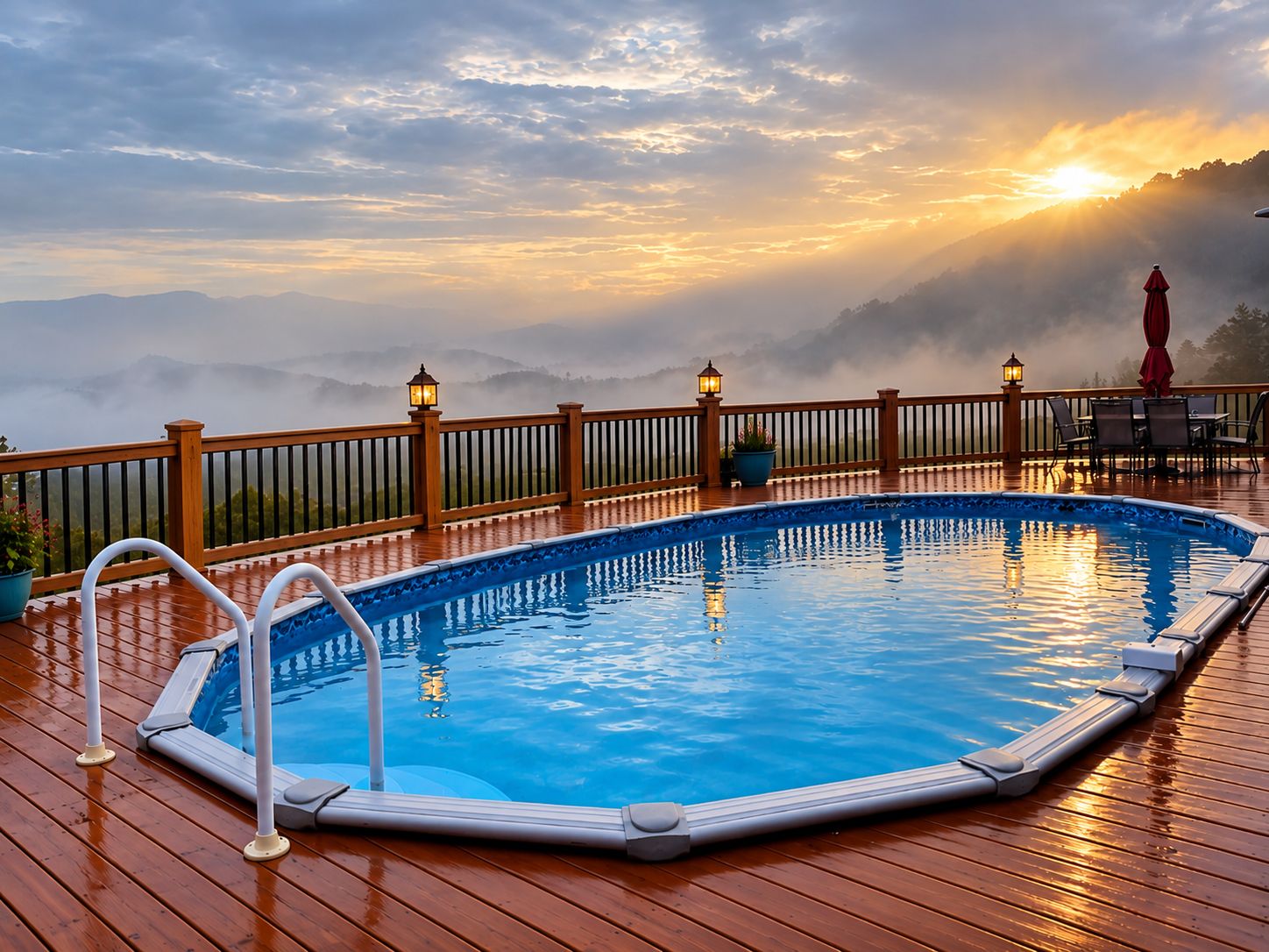 Watch the sunrise as you go for a morning dip.
