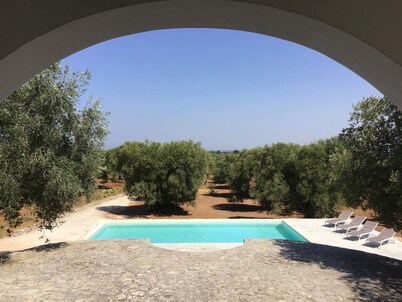 Stunning Distant sea views, Immersed in olive trees with PRIVATE POOL