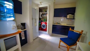 Coffee/tea maker, fridge, microwave, stovetop - Villas del Sol - 2 Bedroom Condo on La Ropa Beach (Zihuatanejo)