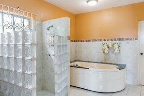 Ducha, secador de pelo, toallas