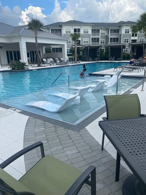 Outdoor pool, a heated pool