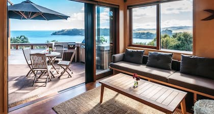 Designer living with stunning views across the bay, a spa and coast walks.