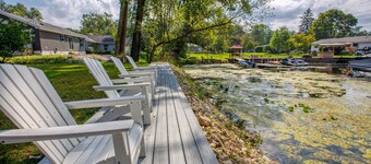 Sturgeon Bay waterfront A-Frame with a dock and fire pit
