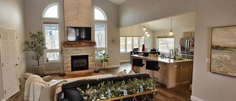 Smart TV, fireplace, printers