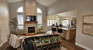 Smart TV, fireplace, printers